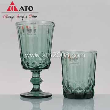 Green design glassware colored goblets wine glass cup